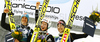 Winner Simon Ammann of Switzerland (M), second placed Gregor Schlierenzauer of Austria (L) and third placed Anders Jacobsen of Norway (R) celebrate their medals won in FIS Ski flying World championships in Planica, Slovenia. Second day of FIS Ski flying World Championships was held on Saturday, 20th of March 2010, in Planica, Slovenia.
