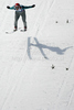 Matti Hautamaeki of Finland soars through the air during his jump during second day of FIS Ski flying World championships in Planica, Slovenia. Second day of FIS Ski flying World Championships was held on Saturday, 20th of March 2010, in Planica, Slovenia.
