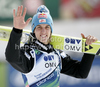 Gregor Schlierenzauer of Austria reacts in outrun after his jump during second day of FIS Ski flying World championships in Planica, Slovenia. Second day of FIS Ski flying World Championships was held on Saturday, 20th of March 2010, in Planica, Slovenia.

