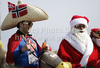 Norwegian fans during second day of FIS Ski flying World championships in Planica, Slovenia. Second day of FIS Ski flying World Championships was held on Saturday, 20th of March 2010, in Planica, Slovenia.
