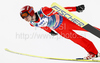 Harri Olli of Finland soars through the air during his ski jump of team event of FIS Ski flying World championships in Planica, Slovenia. Second day of FIS Ski flying World Championships was held on Sunday, 21st of March 2010, in Planica, Slovenia.
