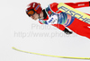 Harri Olli of Finland soars through the air during his ski jump of team event of FIS Ski flying World championships in Planica, Slovenia. Second day of FIS Ski flying World Championships was held on Sunday, 21st of March 2010, in Planica, Slovenia.
