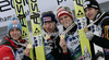 Winner team of Austria with Gregor Schlierenzauer, Wolfgang Loitzl, Thomas Morgenstern and Martin Koch (from L to R) celebrate their medals won in team event of FIS Ski flying World championships in Planica, Slovenia. Second day of FIS Ski flying World Championships was held on Sunday, 21st of March 2010, in Planica, Slovenia.
