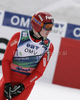 Harri Olli of Finland reacts in outrun after his jump during team event of FIS Ski flying World championships in Planica, Slovenia. Team event of FIS Ski flying World Championships was held on Sunday, 21st of March 2010, in Planica, Slovenia.
