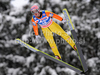 Manuel Fettner (AUT) <br>  <br>  during FIS Ski jumping World cup race in Engelberg, Switzerland. FIS Ski jumping World cup in Engelberg, Switzerland was held on 18th of December 2010.

