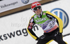 Matti Hautamaeki of Finland reacts in outrun of final round of day 1 of FIS ski jumping World Cup 2010-2011 finals in Planica, Slovenia. Individual competition on first day of FIS ski jumping World cup finals was held on Friday, 18th of March 2011, in Planica, Slovenia.
