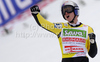 Second placed Thomas Morgenstern of Austria reacts in outrun of final round of day 1 of FIS ski jumping World Cup 2010-2011 finals in Planica, Slovenia. Individual competition on first day of FIS ski jumping World cup finals was held on Friday, 18th of March 2011, in Planica, Slovenia.
