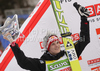 Second placed Thomas Morgenstern of Austria celebrate his medal won in day 1 of FIS ski jumping World Cup 2010-2011 finals in Planica, Slovenia. Individual competition on first day of FIS ski jumping World cup finals was held on Friday, 18th of March 2011, in Planica, Slovenia.
