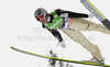 Robert Kranjec of Slovenia soars through the air during first round of day 2 of FIS ski jumping World Cup 2010-2011 finals in Planica, Slovenia. Team competition on second day of FIS ski jumping World cup finals was held on Saturday, 19th of March 2011, in Planica, Slovenia.
