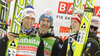 Winning team of Austria with Thomas Morgenstern, Andreas Kofler, Martin Koch and Gregor Schlierenzauer celebrate their medals won in day 2 of FIS ski jumping World Cup 2010-2011 finals in Planica, Slovenia. Team competition on second day of FIS ski jumping World cup finals was held on Saturday, 19th of March 2011, in Planica, Slovenia.
