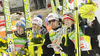Winning team of Austria with Thomas Morgenstern, Andreas Kofler, Martin Koch and Gregor Schlierenzauer celebrate their medals won in day 2 of FIS ski jumping World Cup 2010-2011 finals in Planica, Slovenia. Team competition on second day of FIS ski jumping World cup finals was held on Saturday, 19th of March 2011, in Planica, Slovenia.
