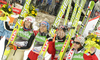 Second placed team of Norway with Anders Bardal, Johan Remen Evensen, Bjoern Einar Romoeren and Tom Hilde celebrate their medals won in day 2 of FIS ski jumping World Cup 2010-2011 finals in Planica, Slovenia. Team competition on second day of FIS ski jumping World cup finals was held on Saturday, 19th of March 2011, in Planica, Slovenia.
