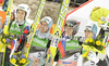 Team of Slovenia with Peter Prevc, Jernej Damjan, Jurij Tepes and Robert Kranjec celebrate their medals won in day 2 of FIS ski jumping World Cup 2010-2011 finals in Planica, Slovenia. Team competition on second day of FIS ski jumping World cup finals was held on Saturday, 19th of March 2011, in Planica, Slovenia.
