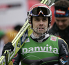 Matti Hautamaeki of Finland in outrun of second round of day 2 of FIS ski jumping World Cup 2010-2011 finals in Planica, Slovenia. Team competition on second day of FIS ski jumping World cup finals was held on Saturday, 19th of March 2011, in Planica, Slovenia.
