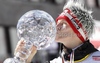 Winner Thomas Morgenstern of Austria celebrates World cup overall medal won in FIS ski jumping World Cup 2010-2011. Final race of  FIS ski jumping World cup 2010-2011 was held on Sunday, 20th of March 2011, in Planica, Slovenia.
