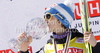 Gregor Schlierenzauer of Austria celebrates Ski flying World cup overall medal won in FIS ski jumping World Cup 2010-2011. Final race of  FIS ski jumping World cup 2010-2011 was held on Sunday, 20th of March 2011, in Planica, Slovenia.
