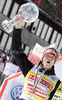 Winner Thomas Morgenstern of Austria celebrates World cup overall medal won in FIS ski jumping World Cup 2010-2011. Final race of  FIS ski jumping World cup 2010-2011 was held on Sunday, 20th of March 2011, in Planica, Slovenia.
