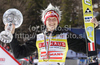 Winner Thomas Morgenstern of Austria celebrates World cup overall medal won in FIS ski jumping World Cup 2010-2011. Final race of  FIS ski jumping World cup 2010-2011 was held on Sunday, 20th of March 2011, in Planica, Slovenia.
