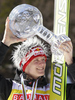 Winner Thomas Morgenstern of Austria celebrates World cup overall medal won in FIS ski jumping World Cup 2010-2011. Final race of  FIS ski jumping World cup 2010-2011 was held on Sunday, 20th of March 2011, in Planica, Slovenia.
