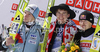 Winner Kamil Stoch of Poland (M), second placed Robert Kranjec of Slovenia (L) and third placed Adam Malysz of Poland (R) celebrate their medals won in competition of day 3 of FIS ski jumping World Cup 2010-2011 finals in Planica, Slovenia. Last individual competition of season on day 3 of FIS ski jumping World cup finals was held on Sunday, 20th of March 2011, in Planica, Slovenia.
