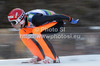 Matti Hautamaeki of Finland on inrun during trial round of Flying hill individual competition of FIS World cup ski jumping  finals in Planica, Slovenia. Flying hill Individual competition FIS World ski jumping finals was held on Friday, 16th of March 2012, in Planica, Slovenia.
