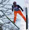 Matti Hautamaeki of Finland soars through the air during 1st round of Flying hill individual competition of FIS World cup ski jumping  finals in Planica, Slovenia. Flying hill Individual competition FIS World ski jumping finals was held on Friday, 16th of March 2012, in Planica, Slovenia.
