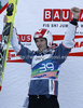 Winner Robert Kranjec of Slovenia celebrates his medal won in the Flying hill Individual competition of FIS World cup ski jumping  finals in Planica, Slovenia. Flying hill Individual competition FIS World ski jumping finals was held on Friday, 16th of March 2012, in Planica, Slovenia.
