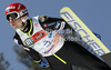 Matti Hautamaeki of Finland soars through the air during the first round of the Flying hill team competition of FIS World cup ski jumping  finals in Planica, Slovenia. Flying hill Team competition FIS World ski jumping finals was held on Saturday, 17th of March 2012, in Planica, Slovenia.
