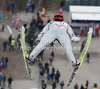 Andreas Wank of Germany soars through the air during the trial round of the Flying hill Individual competition of FIS World cup ski jumping  finals in Planica, Slovenia. Flying hill Individual  competition FIS World ski jumping finals was held on Sunday, 18th of March 2012, in Planica, Slovenia.
