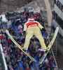 Robert Kranjec of Slovenia soars through the air during the trial round of the Flying hill Individual competition of FIS World cup ski jumping  finals in Planica, Slovenia. Flying hill Individual  competition FIS World ski jumping finals was held on Sunday, 18th of March 2012, in Planica, Slovenia.
