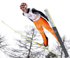 Janne Happonen of Finland soars through the air during the first round of the Flying hill Individual competition of FIS World cup ski jumping  finals in Planica, Slovenia. Flying hill Individual  competition FIS World ski jumping finals was held on Sunday, 18th of March 2012, in Planica, Slovenia.
