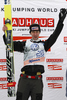 Winner Martin Koch of Austria celebrates his medal won in the Flying hill Individual competition of FIS World cup ski jumping  finals in Planica, Slovenia. Flying hill Individual  competition FIS World ski jumping finals was held on Sunday, 18th of March 2012, in Planica, Slovenia.
