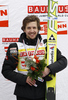 Third placed Simon Ammann of Switzerland celebrates his medal won in the overall classification of the Flying hill competition of FIS World cup ski jumping  finals in Planica, Slovenia. Flying hill Individual  competition FIS World ski jumping finals was held on Sunday, 18th of March 2012, in Planica, Slovenia.
