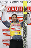 Winner Robert Kranjec of Slovenia celebrates his medal won in the overall classification of the Flying hill competition of FIS World cup ski jumping  finals in Planica, Slovenia. Flying hill Individual  competition FIS World ski jumping finals was held on Sunday, 18th of March 2012, in Planica, Slovenia.
