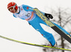 Richard Freitag of Germany soars through the air during individual competition on day 3 in FIS Ski jumping World cup finals in Planica, Slovenia. Last individual competition of FIS ski jumping World cup finals was held on HS215 ski flying hill in Planica, Slovenia, on Sunday, 24th of March 2013.
