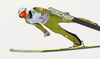 Winner Jurij Tepes of Slovenia soars through the air during individual competition on day 3 in FIS Ski jumping World cup finals in Planica, Slovenia. Last individual competition of FIS ski jumping World cup finals was held on HS215 ski flying hill in Planica, Slovenia, on Sunday, 24th of March 2013.
