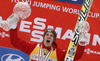 Overall FIS Ski jumping world cup winner Gregor Schlierenzauer of Austria celebrates his victory and his crystal globe won in FIS Ski Jumping World cup 2012-2013. Crystal globe for FIS Ski jumping World cup 2012-2013 was presented after last individual competition of FIS ski jumping World cup finals which was held on HS215 ski flying hill in Planica, Slovenia, on Sunday, 24th of March 2013.
