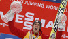 Overall FIS Ski jumping world cup winner Gregor Schlierenzauer of Austria celebrates his victory and his crystal globe won in FIS Ski Jumping World cup 2012-2013. Crystal globe for FIS Ski jumping World cup 2012-2013 was presented after last individual competition of FIS ski jumping World cup finals which was held on HS215 ski flying hill in Planica, Slovenia, on Sunday, 24th of March 2013.
