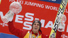 Overall FIS Ski jumping world cup winner Gregor Schlierenzauer of Austria celebrates his victory and his crystal globe won in FIS Ski Jumping World cup 2012-2013. Crystal globe for FIS Ski jumping World cup 2012-2013 was presented after last individual competition of FIS ski jumping World cup finals which was held on HS215 ski flying hill in Planica, Slovenia, on Sunday, 24th of March 2013.

