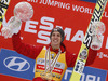Overall FIS Ski jumping world cup winner Gregor Schlierenzauer of Austria celebrates his victory and his crystal globe won in FIS Ski Jumping World cup 2012-2013. Crystal globe for FIS Ski jumping World cup 2012-2013 was presented after last individual competition of FIS ski jumping World cup finals which was held on HS215 ski flying hill in Planica, Slovenia, on Sunday, 24th of March 2013.

