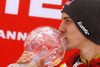 Overall FIS Ski jumping world cup winner Gregor Schlierenzauer of Austria celebrates his victory and his crystal globe won in FIS Ski Jumping World cup 2012-2013. Crystal globe for FIS Ski jumping World cup 2012-2013 was presented after last individual competition of FIS ski jumping World cup finals which was held on HS215 ski flying hill in Planica, Slovenia, on Sunday, 24th of March 2013.
