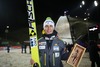 Third placed Jurij Tepes (SLO) during Mens FIS Ski Jumping world cup at the Vogtland Arena in Klingenthal, Germany on 2013/11/24.
