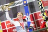 4 Hill tournament winner Thomas Diethart of Austria  celebrate on Podium after Competition of 62nd Four Hills Tournament of FIS Ski Jumping World Cup at the Paul Ausserleitner Schanze in Bischofshofen Austria on 2014/01/06.
