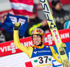 Winner Noriaki Kasai (JPN) during the FIS Ski Flying World Cup at the Kulm, Bad Mitterndorf, Austria on  <br> 2014/01/11.
