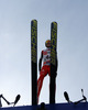 Simon Ammann of Switzerland takes off during Viessmann FIS ski jumping World cup in Planica, Slovenia. Race of Viessmann FIS ski jumping World cup 2013-2014 was held on Friday, 21st of March 2014 on HS139 ski jumping hill in Planica, Slovenia.

