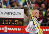 Winner Severin Freund of Germany reacts in outrun of HS 139 ski jumping hill in Planica, Slovenia, during Viessmann FIS ski jumping World cup in Planica, Slovenia. Race of Viessmann FIS ski jumping World cup 2013-2014 was held on Friday, 21st of March 2014 on HS139 ski jumping hill in Planica, Slovenia.
