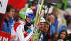 Third placed Peter Prevc of Slovenia reacts in outrun of HS 139 ski jumping hill in Planica, Slovenia, during Viessmann FIS ski jumping World cup in Planica, Slovenia. Race of Viessmann FIS ski jumping World cup 2013-2014 was held on Friday, 21st of March 2014 on HS139 ski jumping hill in Planica, Slovenia.
