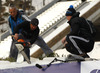 Peparation of the inrun during women race of Viessmann FIS ski jumping World cup in Planica, Slovenia. Women race of Viessmann FIS ski jumping World cup 2013-2014 was held on Saturday, 22nd of March 2014 on HS139 ski jumping hill in Planica, Slovenia.
