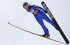 Julia Kykkaenen of Finland soars through the air during women race of Viessmann FIS ski jumping World cup in Planica, Slovenia. Women race of Viessmann FIS ski jumping World cup 2013-2014 was held on Saturday, 22nd of March 2014 on HS139 ski jumping hill in Planica, Slovenia.
