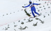 Julia Kykkaenen of Finland soars through the air during women race of Viessmann FIS ski jumping World cup in Planica, Slovenia. Women race of Viessmann FIS ski jumping World cup 2013-2014 was held on Saturday, 22nd of March 2014 on HS139 ski jumping hill in Planica, Slovenia.
